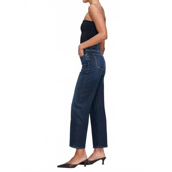 NEW DL1961 - WOMEN'S karmine refined wide leg jeans in blue - Picture 3 of 6